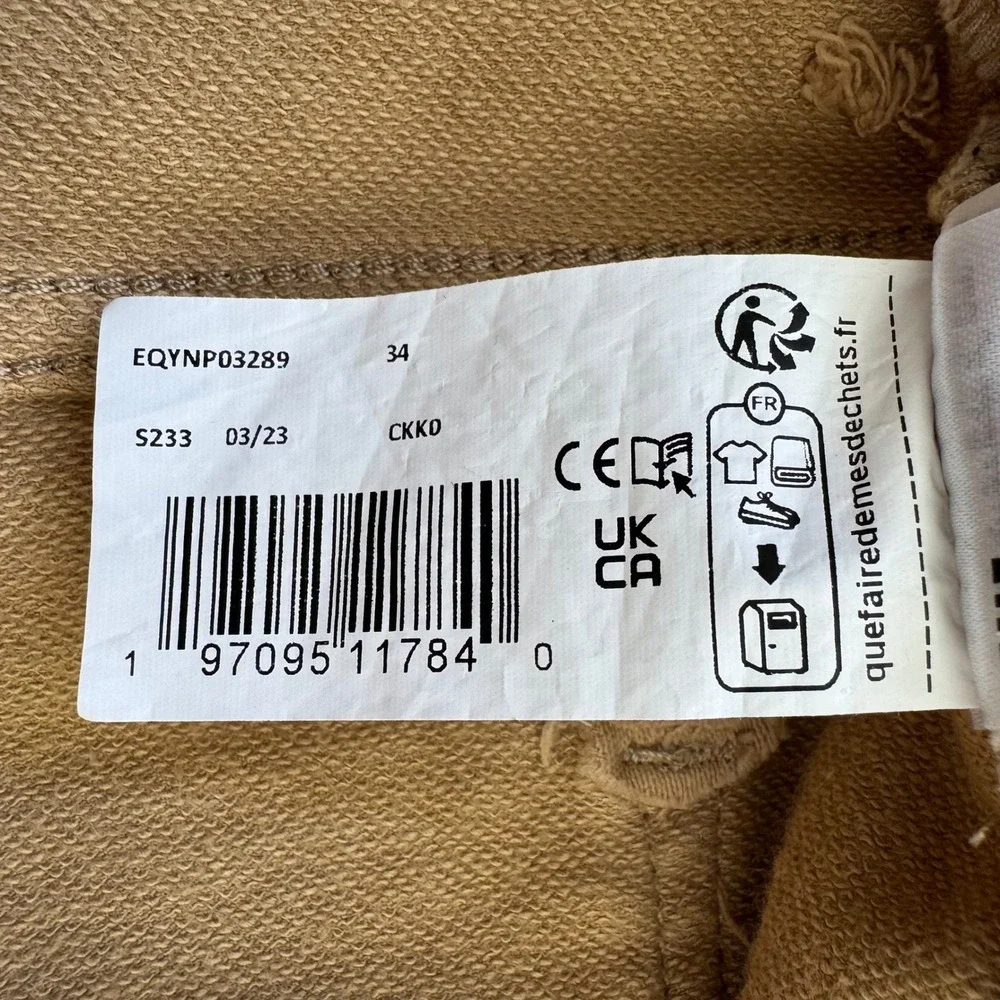 Quiksilver 34 (Actual 36x33) Tan Khaki Straight Fit Men's Far Out Stretch Chinos